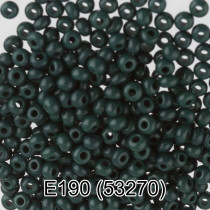 Бисер Чехия " GAMMA" круглый 5 10/ 0 2. 3 мм 5 г 1- й сорт E190 т. зеленый ( 53270 ) 