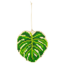 Кристальная ( алмазная) мозаика  " ФРЕЯ" ALVP- 008 подвеска " Монстера" 8, 5 х 9 см